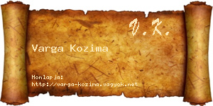 Varga Kozima névjegykártya